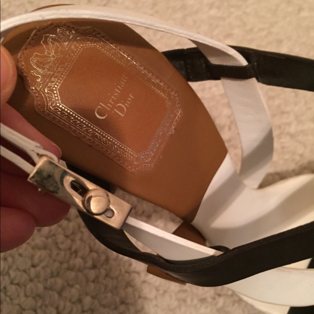 Christian Dior color block leather slingback 37.5 - Picture 4 of 16